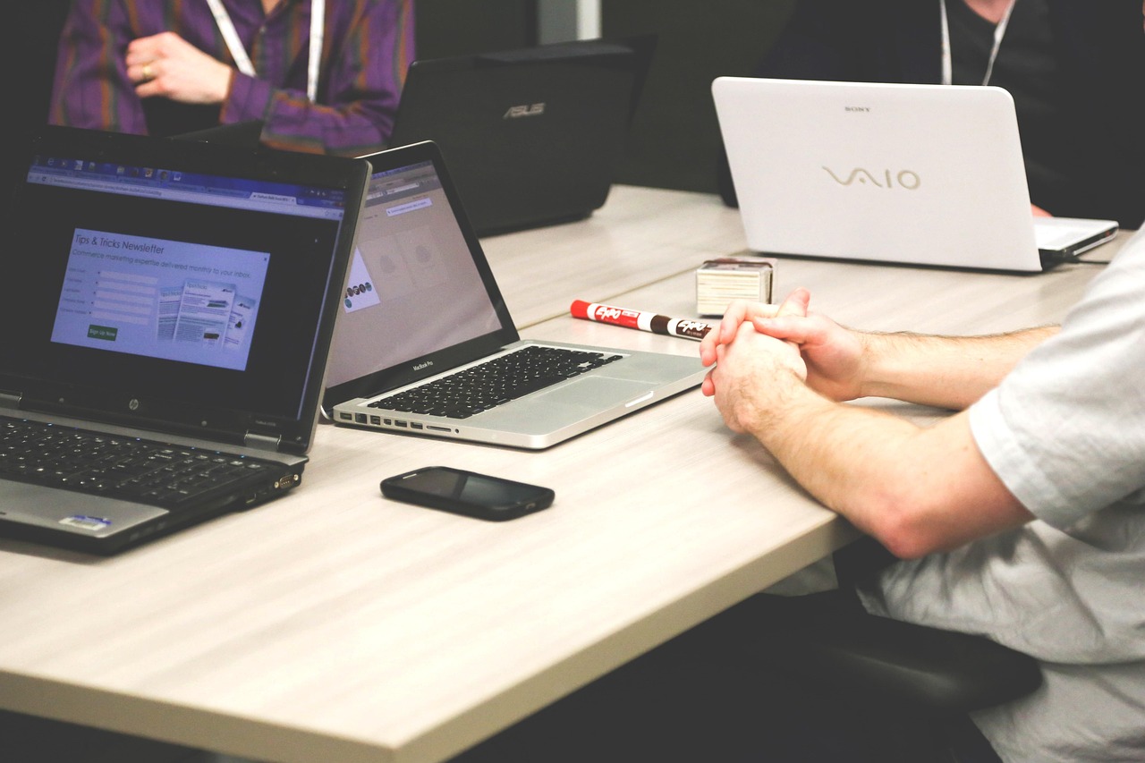 Laptops, meeting, businessmen — How Parents Can Monitor Safe Online Chat Activity on Omegle